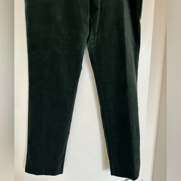 J. Jill Evergreen Velvet Dark Green Side Zip Pants NWT - Picture 3 of 12